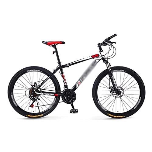 Mountain Bike : LZZB 26 inch Mountain Bike Carbon Steel Frame 21 Speeds with Double Disc Brake for Boys Girls Men and Wome / Red / 21 Speed