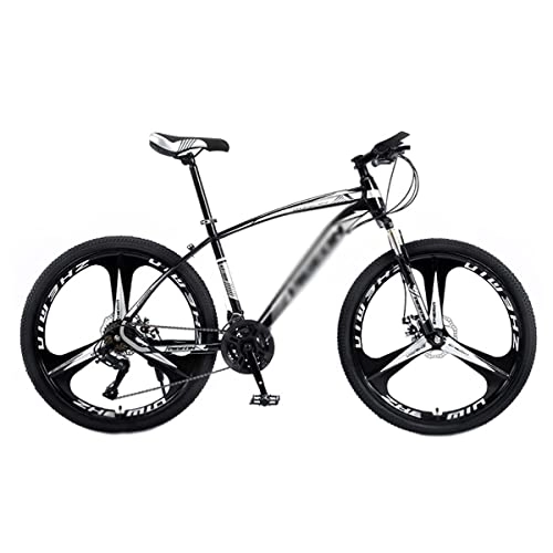 Mountain Bike : LZZB 26 inch Mountain Bike with High Carbon Steel Frame 21 Speeds with Disc-Brake and Disc Brakes Suitable for Men and Women Cycling Enthusiasts / Black / 21 Speed
