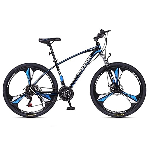 Mountain Bike : LZZB Adult Mountain Bike Carbon Steel Frame 27.5 inch Wheel Disc Brake 24 Speed Gears System with Front Suspension for Boys Girls Men and Wome(Size:24 Speed, Color:Black) / Blue / 27 Speed