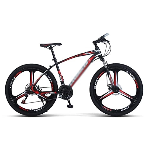 Mountain Bike : LZZB Men Mountain Bike 26 inch Frame &Amp; Wheels Carbon Steel Frame, Hidden Disc Brake, Lockable Suspension Fork with Comfortable Cushion(Size:27 Speed, Color:Green) / Red / 27 Speed