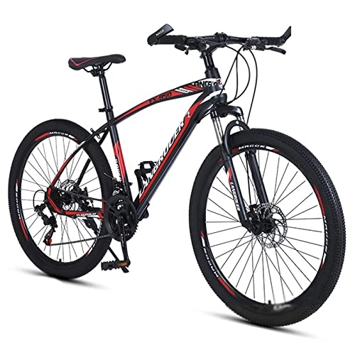 Mountain Bike : LZZB Mountain Bike 21 / 24 / 27-Speed 26 Inches Wheel Double Disc Brake Bicycle Cycling Urban Commuter City Bicycle for Adults Mens Womens(Size:27 Speed, Color:Red) / Red / 21 Speed