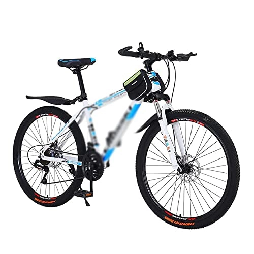 Mountain Bike : LZZB Mountain Bike Carbon Steel Frame 21 Speed 26 inch 3 Spoke Wheels Disc Brake Bicycle Suitable for Men and Women Cycling Enthusiasts / White / 21 Speed