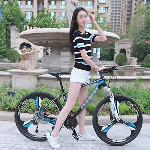 Mountain Bike : LZZB Mountain Bikes 26 / 27.5 Inches Wheels 33 Speed Mountain Bicycle Dual Disc Brake Bicycle with Lightweight Aluminum Frame for Boys Girls Men and Wome / Blue / 26 in