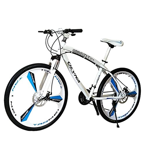 Mountain Bike : M-YN 26 Inch Adults Mountain Bike Dual Disc Brakes Full Suspension Non-Slip MTB 21 / 24 / 27-Speed Bikes 3 Spoke Bicycle Outroad Bike For Men Women(Size:21 Speed, Color:white)