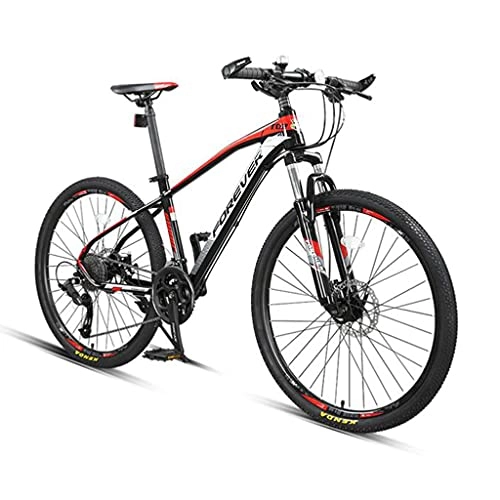 Mountain Bike : M-YN Mountain Bike 27 Speed With High Carbon Steel Frame, 27.5 Inch Wheels, Double Disc Brake, Front Suspension Anti-Slip Bikes(Size:24Speeds, Color:black +red)