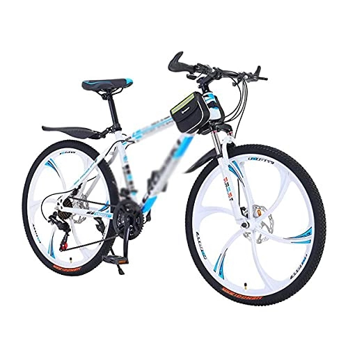 Mountain Bike : MENG Full Suspension Mountain Bike 21 / 24 / 27-Speed Bicycle 26 Inches Mens MTB with Carbon Steel Frame for Men Woman Adult and Teens / White / 24 Speed