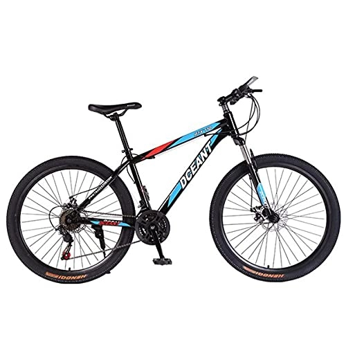 Mountain Bike : MENG Hardtail Mountain Bike 26" Wheel Mountain Trail Bike High Carbon Steel Outroad Bicycles 21 Speed Front Suspension Bicycle Daul Disc Brakes MTB(Color:Blue) / Blue