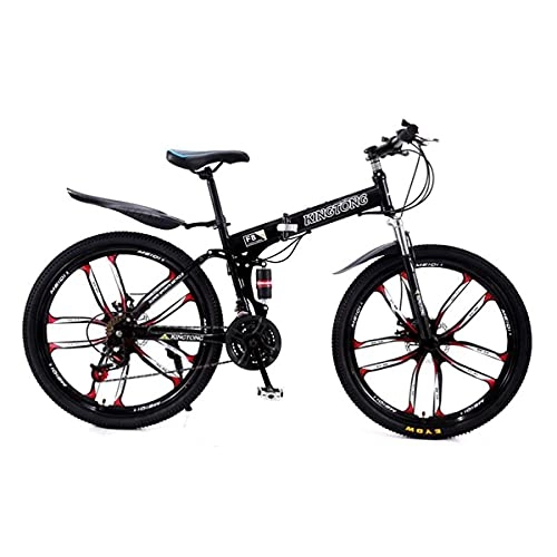 Mountain Bike : MENG Mens Mountain Bike 26-Inch Wheels 21-Speed Shifters Dual-Suspension Shock-Absorbing Front Fork, Multiple Colors(Color:Red) / Black