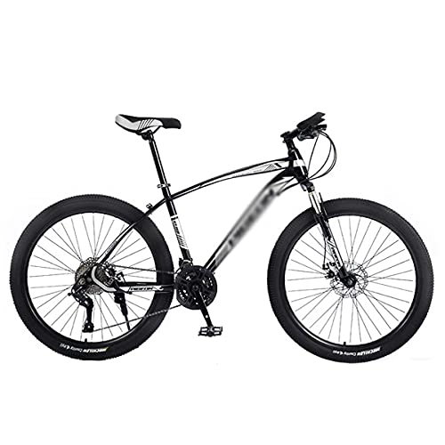 Mountain Bike : MENG Mountain Bike 26 Inches Wheels 21 / 24 / 27 Speed Full Suspension Dual Disc Brakes Carbon Steel Frame Bicycle for Adults Mens Womens / Black / 21 Speed