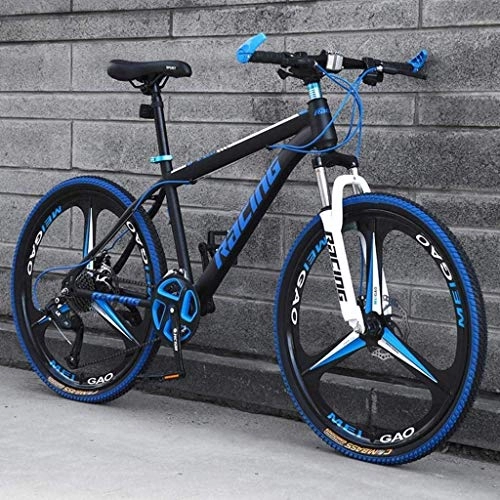 Mountain Bike : MJY 26 inch Mountain Bikes, Men's Dual Disc Brake Hardtail Mountain Bike, Bicycle Adjustable Seat, High-Carbon Steel Frame, 21 / 24 / 27 Speed 7-2, 24