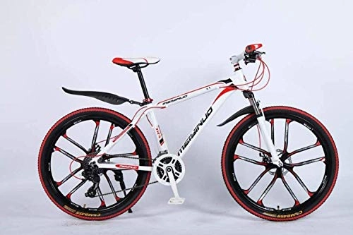 Mountain Bike : MJY Bicycle 26In 27-Speed Mountain Bike for Adult, Lightweight Aluminum Alloy Full Frame, Wheel Front Suspension Mens Bicycle, Disc Brake 6-11, Red 5