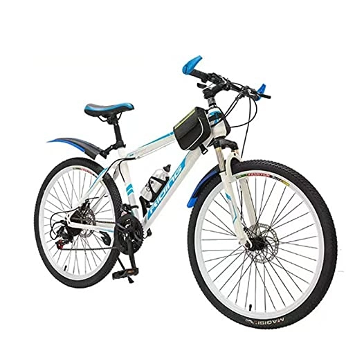 Mountain Bike : Mountain Bike 20 Inch, 22 Inch, 24 Inch, 26 Inch Bicycle Aluminum Alloy Frame, Male And Female Outdoor Sports Road Bike (Color : White, Size : 26 inches)