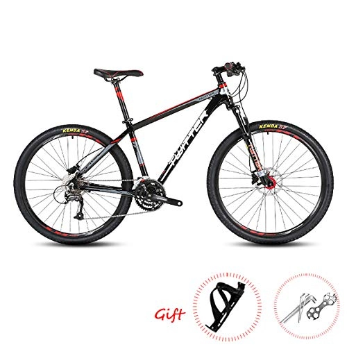 Mountain Bike : Mountain Bike 26 / 27.5Inch SHIMANO M370-27 Speeds Adults Off-road Bike with Shock Absorber and Dual Line Disc Brake Mens Womens Ultralight Aluminum Alloy Bicycles, Black2, 26"*15.5