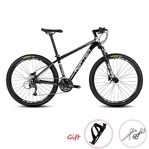 Mountain Bike : Mountain Bike 26 / 27.5Inch SHIMANO M370-27 Speeds Adults Off-road Bike with Shock Absorber and Dual Line Disc Brake Mens Womens Ultralight Aluminum Alloy Bicycles, Black3, 27.5"*15.5