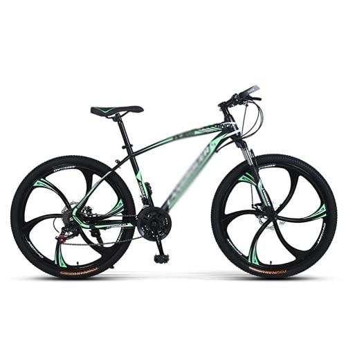 Mountain Bike : Mountain Bike 26 In Mountain Bikes 21 / 24 / 27 Speed Adult Mountain Trail Bike High-carbon Steel Frame Dual Disc Brake Bicycle For Boys Girls Men And Wome(Size:24 Speed, Color:Green)