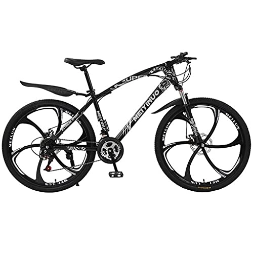Mountain Bike : Mountain Bike 26 In Wheel Dual Full Suspension 21 / 24 / 27 Speed Mountain Bike Carbon Steel Frame With Disc Brakes For A Path, Trail & Mountains(Size:27 Speed, Color:Black)