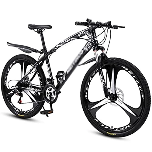 Mountain Bike : Mountain Bike 26 Inch 21 / 24 / 27 Speed Mountain Bike High Carbon Steel Frame MTB Bicycle For Adult With Full Suspension Double Disc Brake Outroad Mountain Bicycle For Men Wome(Size:21 Speed, Color:Black)