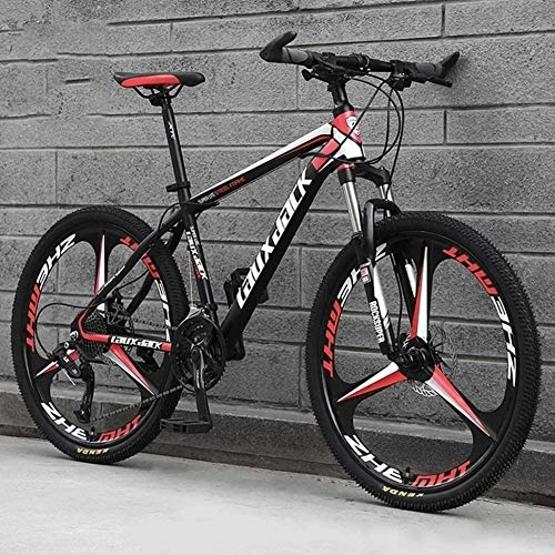 Mountain Bike : Mountain Bike 26 Inches, Variable Speed Carbon Steelmountain Bike 21 / 24 / 27 / 30 Speed Bicycle Full Suspension MTB Riding, A-21speed