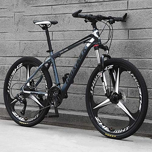 Mountain Bike : Mountain Bike 26 Inches, Variable Speed Carbon Steelmountain Bike 21 / 24 / 27 / 30 Speed Bicycle Full Suspension MTB Riding, B-21speed