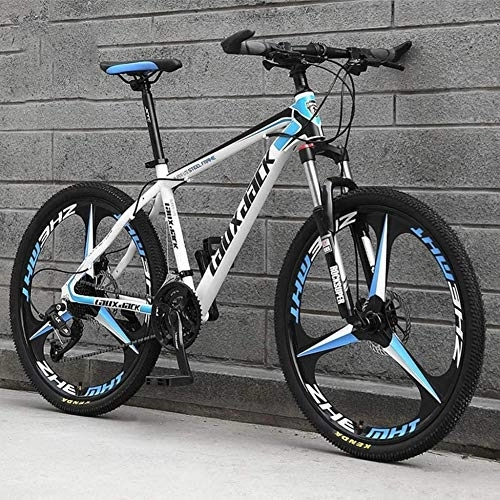 Mountain Bike : Mountain Bike 26 Inches, Variable Speed Carbon Steelmountain Bike 21 / 24 / 27 / 30 Speed Bicycle Full Suspension MTB Riding, C-24speed