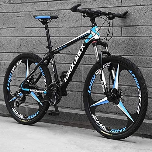 Mountain Bike : Mountain Bike 26 Inches, Variable Speed Carbon Steelmountain Bike 21 / 24 / 27 / 30 Speed Bicycle Full Suspension MTB Riding, D-21speed