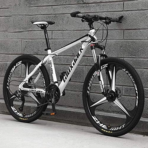 Mountain Bike : Mountain Bike 26 Inches, Variable Speed Carbon Steelmountain Bike 21 / 24 / 27 / 30 Speed Bicycle Full Suspension MTB Riding, E-21speed