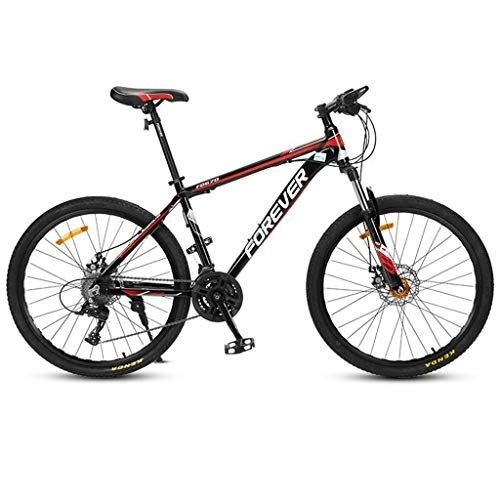 Mountain Bike : Mountain Bike, 26inch Spoke Wheel, Carbon Steel Frame Bicycles, Double Disc Brake and Front Fork, 24 Speed (Color : A)