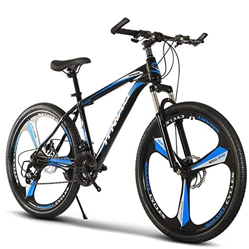 Mountain Bike : Mountain Bike Adult Mountain Trail Bike 26 Inch Wheels 21 Speed Bicycle Full Suspension MTB ​​Gears Dual Disc Brakes Aluminum Alloy Big Wheels Mountain Bicycle, Blue