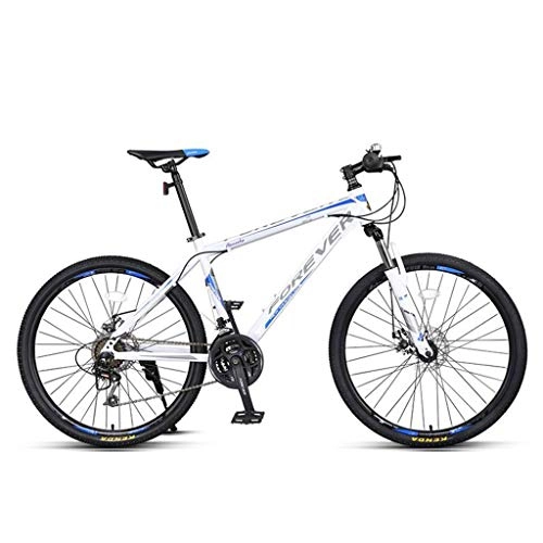 Mountain Bike : Mountain Bike, Aluminium Alloy Bicycles, Double Disc Brake and Front Suspension, 27 Speed, 26" Wheel (Color : White)