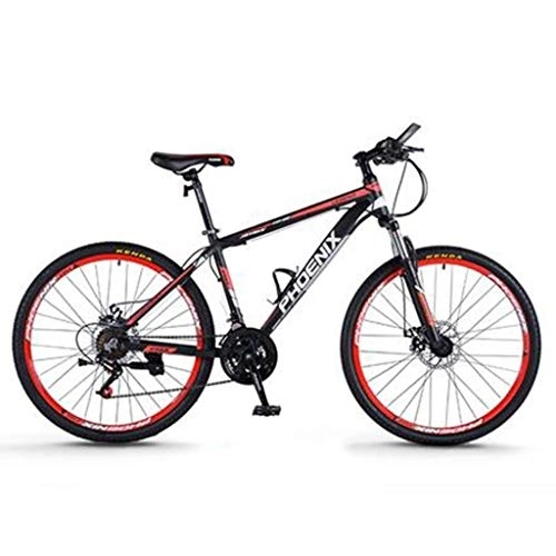Mountain Bike : Mountain Bike, Aluminium Alloy Frame Hardtail Bicycles, Double Disc Brake and Front Suspension, 26inch, 27.5inch Wheels (Color : Black+Red, Size : 27.5inch)