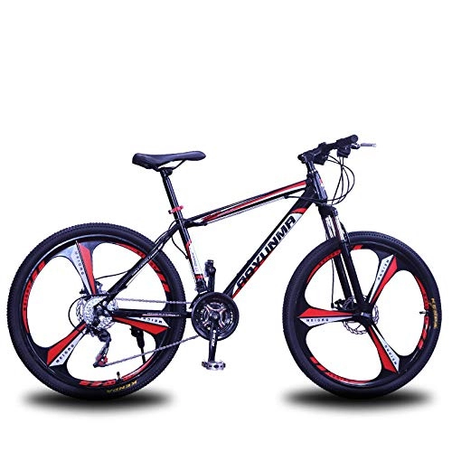 Mountain Bike : Mountain Bike Bicycle 21 / 24 / 27 Speeds 26 Inch Durable Tire Dual Disc Brakes Shock Absorbing Bicycle Off-road Bikes Adult Student-Black Red 24 Speed_Spain