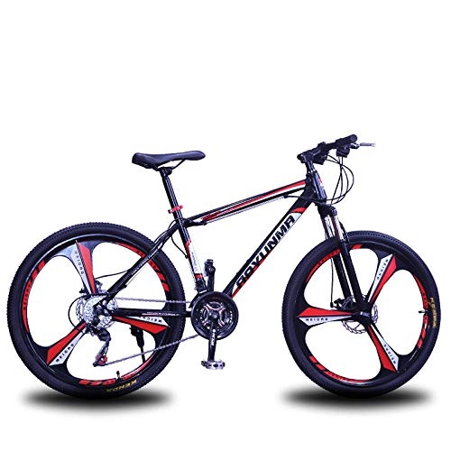 Mountain Bike : Mountain Bike Bicycle 21 / 24 / 27 Speeds 26 Inch Durable Tire Dual Disc Brakes Shock Absorbing Bicycle Off-road Bikes Adult Student-Black Red 27 Speed_Spain