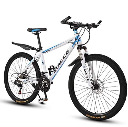 Mountain Bike : Mountain Bike Bicycle, 26 Inch High Carbon Steel Off-Road Bike, Full Suspension Bikes, Dual Disc Brake Men's Womens Hard Tail Mountain Bike, 27 Speed, White