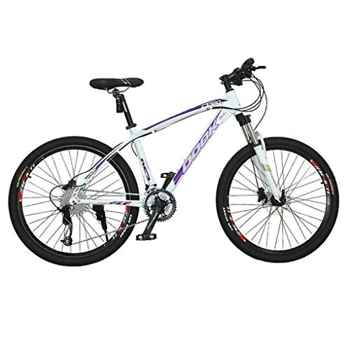 Mountain Bike : Mountain Bike Bike Bicycle Men's Bike Mountain Bike, 26 Inch Aluminium Alloy Bicycles, 27 Speed, Double Disc Brake And Front Suspension Mountain Bike Mens Bicycle Alloy Frame Bicycle ( Color : Purple )