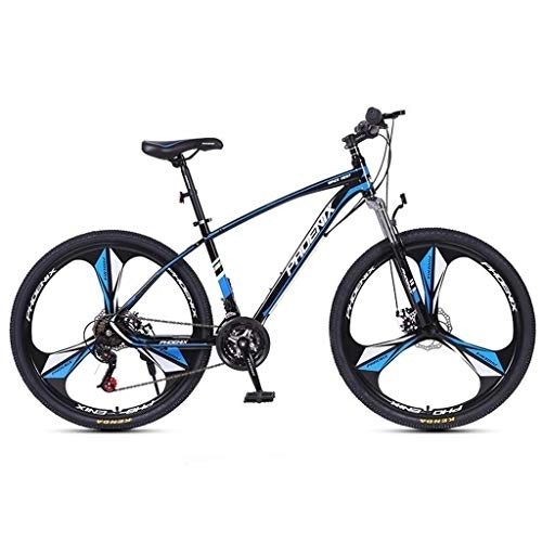 Mountain Bike : Mountain Bike, Carbon Steel Frame Hardtail Bicycles, Dual Disc Brake and Front Suspension, 26inch, 27.5inch Wheel (Color : Black+Blue, Size : 26inch)
