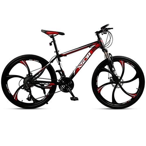 Mountain Bike : Mountain Bike, Hardtail Mountain Bicycle, Dual Disc Brake and Front Suspension Fork, 26inch Wheels (Color : Red, Size : 24-speed)