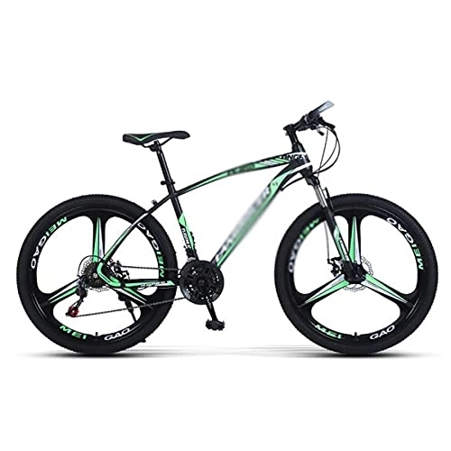 Mountain Bike : Mountain Bike High-Carbon Steel Frame Bicycle for Boys, Girls, Men and Women 21 / 24 / 27-Speed Gear 26-Inch for a Path, Trail &Amp; Mountains / Green / 27 Speed