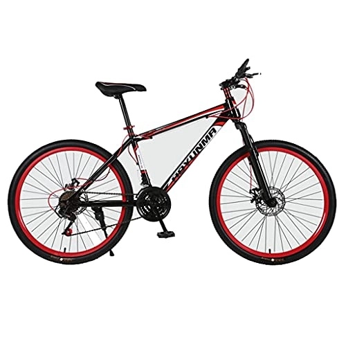 Mountain Bike : Mountain Bike Mens Bicycle Bike Bicycle Mountain Bike Adult 26-inch 21-speed Shock-absorbing Dual Disc Brake Student Single Suspension Bike Mountain Bike Alloy Frame Bicycle Men's Bike ( Color : Red )