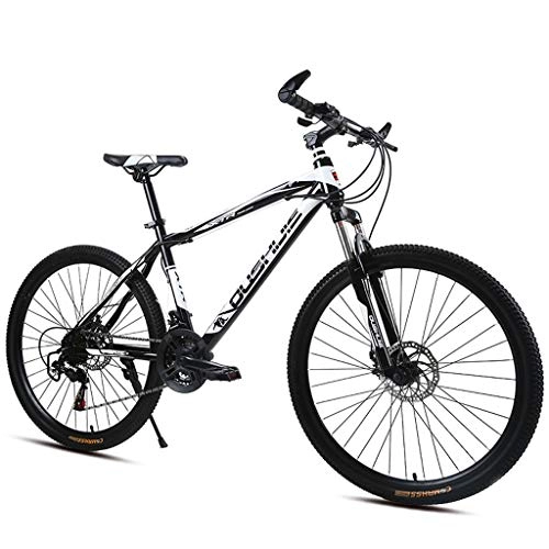 Mountain Bike : Mountain Bike Mens Bicycle Bike Bicycle Ravine Bike for Mens Womens, Front Suspension 26" Mountain Bicycles with Dual Disc Brake 21 / 24 / 27 speeds, Carbon Steel Frame Mountain Bike Alloy Frame Bicycle M