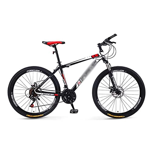 Mountain Bike : Mountain Bike Mountain Bicycle Suspension Bike 26 Inch Mountain Bike 3-Spoke Bike High Carbon Steel Frame With Lockable And Thick Front Fork(Size:21 Speed, Color:Red)