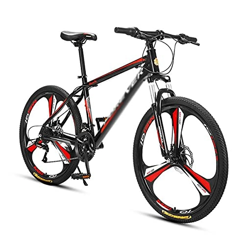 Mountain Bike : Mountain Bike Mountain Bike 26 Inch Wheels 24 / 27 Speed Carbon Steel Frame Trail Bicycle With Dual Disc Brakes For Men Women Adult(Size:24 Speed, Color:Red)