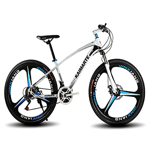 Mountain Bike : Mountain Bike, Road Bike 21 / 24 / 27 Speed Disc Brake, Adult Mountain Bike Road Bike Outdoor Sports Bike Non-slip Bike (Color : White, Size : 24 inch)