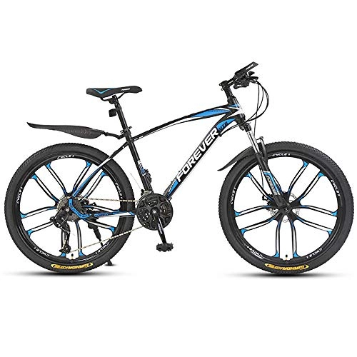 Mountain Bike : Mountain Bike Steel Frame Full Suspension Frame Mechanical Disc Brake 21 / 24 / 27 / 30 Speed 24In / 26In Alloy Wheel Carbon Steel Frame, b, 26" 27 speed