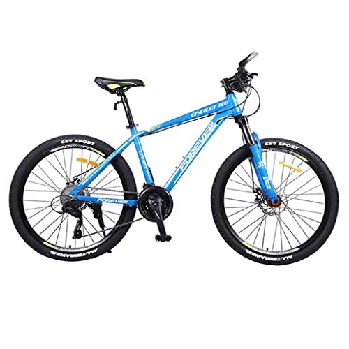 Mountain Bike : Mountain Bike Youth Adult Mens Womens Bicycle MTB 26inch Mountain Bike, Aluminium Alloy Hard-tail Bicycles, 17" Frame, Double Disc Brake and Front Suspension, 27 Speed Mountain Bike for Women Men Adults
