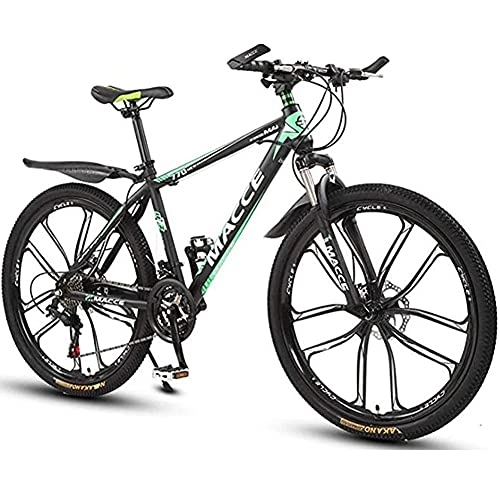 Mountain Bike : Mountain Bike Youth Adult Mens Womens Bicycle MTB Mountain Bike 26 Inch Women / Men MTB Bicycles Lightweight Carbon Steel Frame 21 / 24 / 27 Speeds with Front Suspension Mountain Bike Green 21speed zhengzil