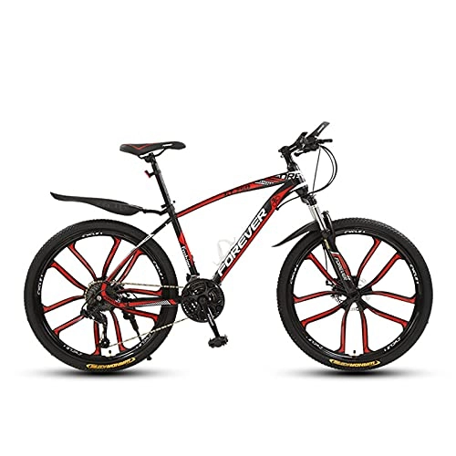 Mountain Bike : Mountain Offroad Bike，26 Inch 21Speed Ariable Speed Road Bicycle Men Women Sports Cycling Ride Red 10 wheel- 30spd