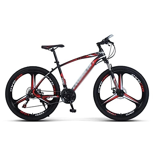 Mountain Bike : MQJ 21 / 24 / 27 Speed Front Suspension Mountain Bicycle 26 in Daul Disc Brake Mens Bikes High-Carbon Steel Frame for a Path, Trail &Amp; Mountains / Red / 27 Speed