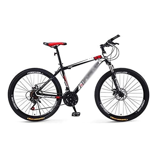 Mountain Bike : MQJ 21 Speed 26 inch Mountain Bike High Carbon Steel with Thickened Saddle Full Suspension Disc Brake Outdoor Bikes for Men Woman Adult and Teens / Red / 21 Speed