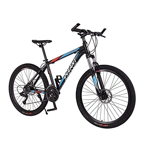 Mountain Bike : MQJ 21 Speed Mountain Bike High Carbon Steel Frame 26 Inches Spoke Wheels Front Suspension Bike Suitable for Men and Women Cycling Enthusiasts