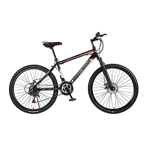 Mountain Bike : MQJ 21-Speed Mountain Bike with 26 inch Wheels for Adults Mens Womens Carbon Steel Frame with Suspension Fork and Mechanical Double Disc Brake / Red